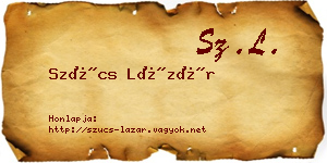 Szűcs Lázár névjegykártya