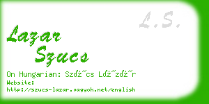 lazar szucs business card
