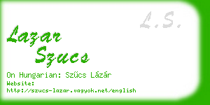 lazar szucs business card